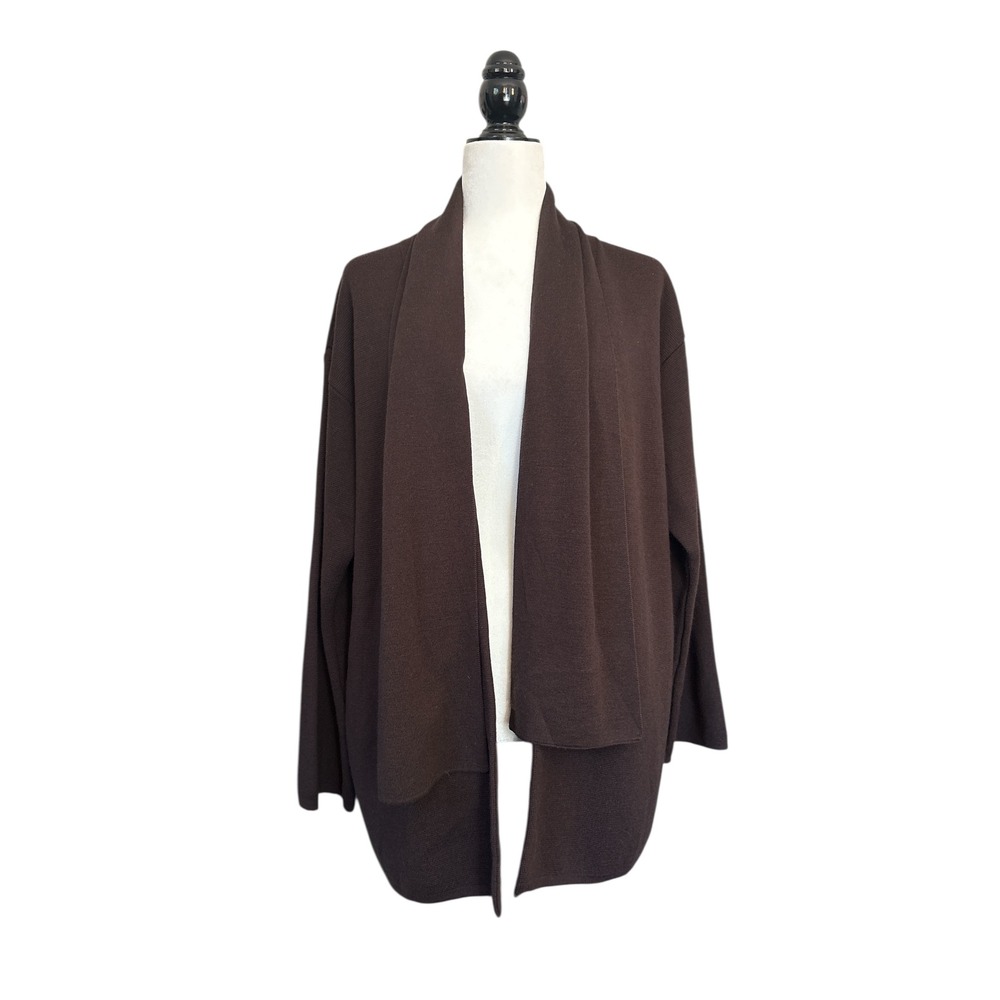 Vintage Chiara Marconi Made in Italy Brown Merino‎ Wool Blend Cardigan Women's M
